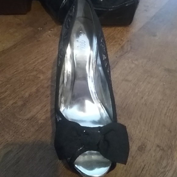 High heel silver black lace - Picture 2 of 2